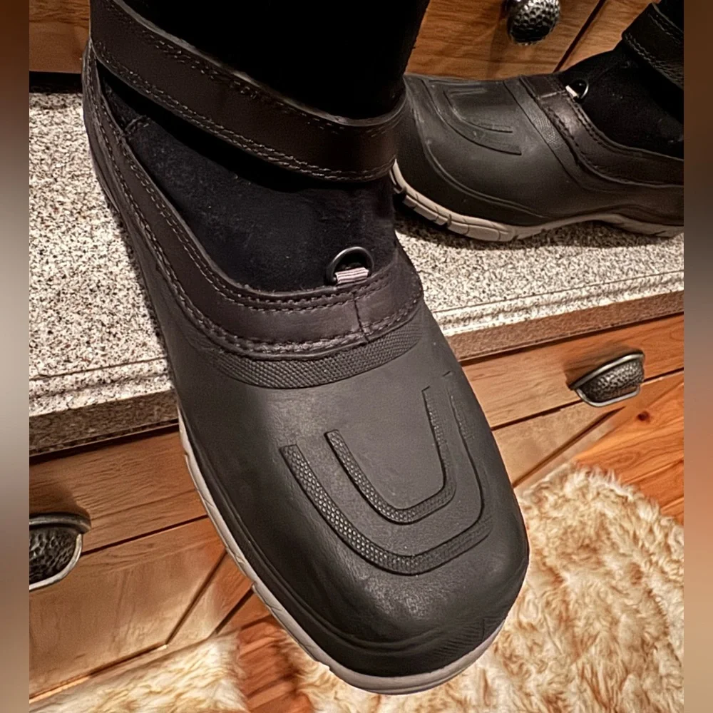 The North Face Black Winter & Rain Boots with Gray Faux Fur Cuff